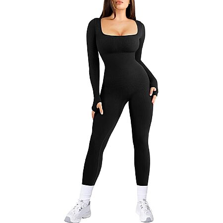 Popilush Women's Long Sleeve Jumpsuit w/ Built-In Bra $14.80 + Free S&H