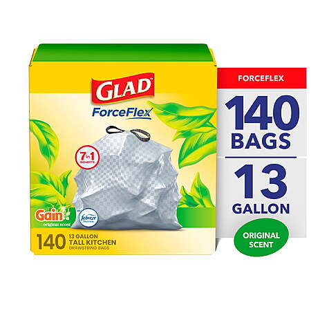 Select Locations: 120-ct & 140-ct Glad ForceFlex 13-Gallon Trash Bags (various)
