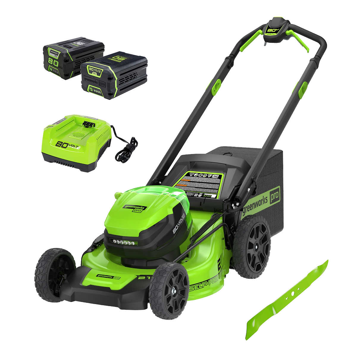 YMMV Costco BnM Greenworks 21 80V Self propelled mower with 4 2AH batteries 250