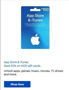 Best Buy Black Friday: $100 Apple App Store & iTunes Gift Card for $80.00