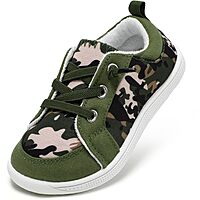 STQ KIDS Toddler Wide Toe Box Barefoot Shoes: Boys Tennis Sneakers, Non-Slip Zero Drop, Toddler First Walking Shoes, Flex Comfort Outdoor ArmyGreen Camo Infant Size 4 $9.45