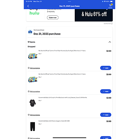 Ms. Rachel Official Tummy Time Plush Activity Bus for Ages 3 Months to 1+ Years In Store $2.00 YMMV