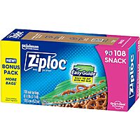 108-Count Ziploc Snack Bags w/ EasyGuide Texture