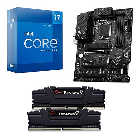 Microcenter In-Store Only - Intel Core i7-12700K, MSI Z790-P Pro WiFi DDR4, G.Skill Ripjaws V 16GB DDR4-3200 Kit - $279.99
