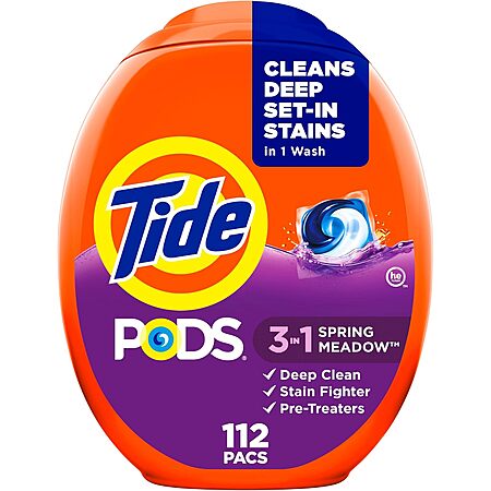 112-Count Tide PODS 3-in-1 Laundry Detergent Pacs (Spring Meadow) 3 for $35.85 w/ S&S after P&G Rebate + Free S/H
