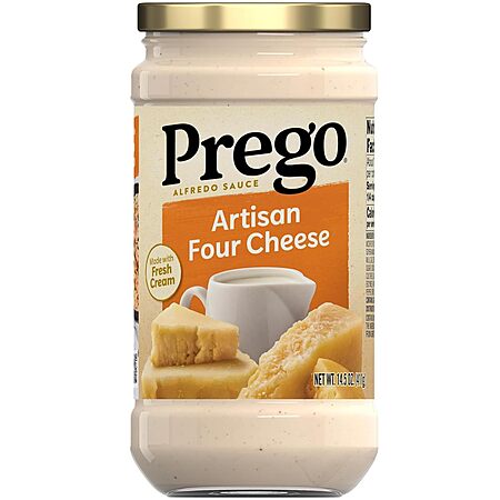 14.5-Oz Prego Four Cheese Alfredo Pasta Sauce $1.50 w/ S&S + Free Shipping w/ Prime or on orders over $35