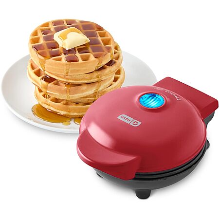 Dash Mini Waffle Maker (Red) $3.99 + Free Shipping w/ Prime