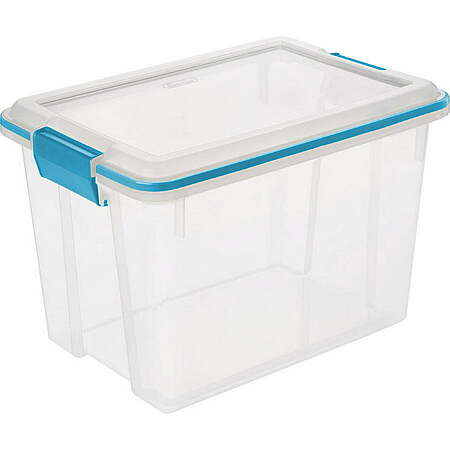 20-Quart Sterilite Clear Gasket Box with Blue Latches & Gasket $6.97, 6-Quart 10-Count for $10.98 + Free Store Pickup Or Free S&H w/ Walmart+ or on $35+