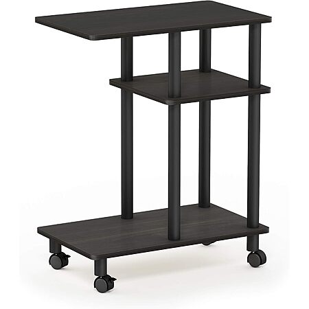 Furinno Turn-N-Tube C Shaped Side Table w/ Casters (Espresso/Black) $10.45