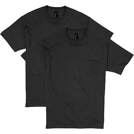 2-Pack Hanes Men's Beefy-T Heavyweight Cotton Pocket T-Shirts (2 Colors ...