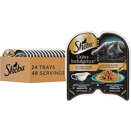 48-Count 1.32-Oz Sheba Gravy Indulgence Adult Wet Cat Food Trays (Chicken) $16.15 w/ Subscribe & Save