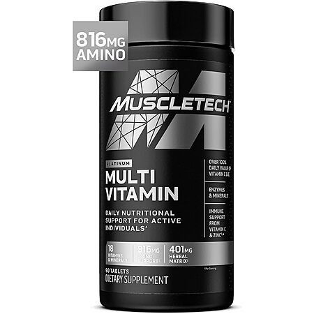 90-Count MuscleTech Platinum Multivitamins $6.75 w