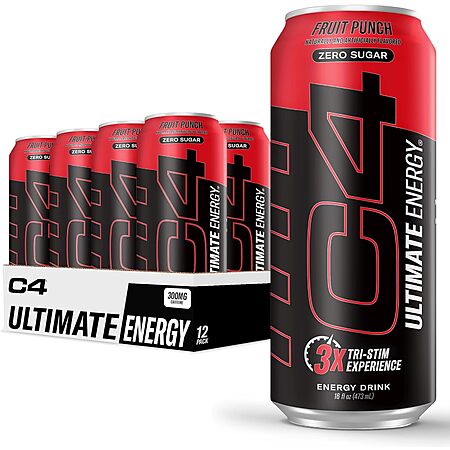 Select Accts: 12-Pk 16-Oz Cellucor C4 Ultimate Energy Drink (Fruit Punch)