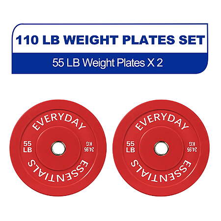 55-lb BalanceFrom 2" Olympic Bumper Weight Plates (Pair, Colored)