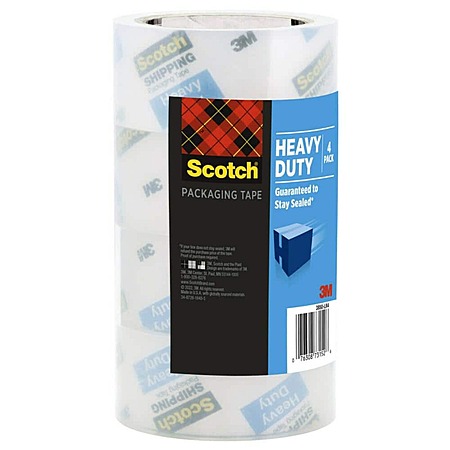 4-Pk Scotch 1.88" x 54.6 yds. Heavy Duty Packaging Tape
