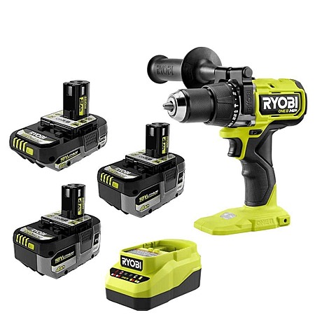 RYOBI ONE+ HP 18V Brushless 1/2 " Hammer Drill Kit w/ 2x 4Ah + 2Ah HP Batteries