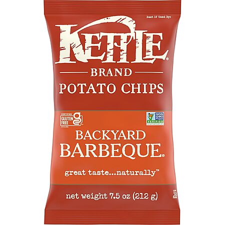 Kettle Brand Backyard Barbeque Kettle Potato Chips, Gluten-Free, Non-GMO, 7.5 oz Bag~$2.49 With S&S @ Amazon
