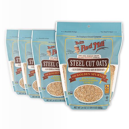 4-Pk 24-Oz Bob's Red Mill Steel Cut Oats $10.10 w/ S&S