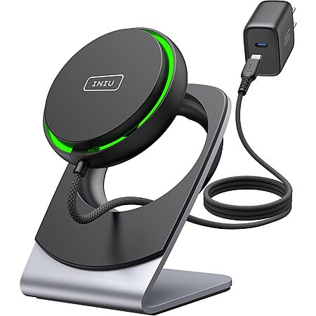 INIU MagPro 15W Magnetic Fast Charging Wireless Charger Stand $10.50