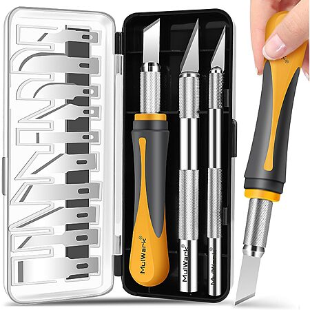 Select Prime Members: 16-Pc MulWark Precision Exacto-Style Hobby Knife Set $6.30 + Free S&H