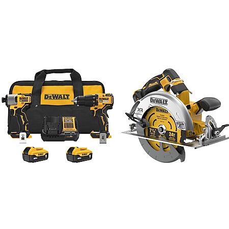 DeWALT 20V MAX Brushless Drill, Impact & Circular Saw Kit w/ 2x 5Ah Batteries $319 + Free S&H