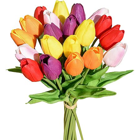 20-Pc Mandy's 13.5" Artificial Tulips Flowers Centerpiece (Various) $10 & More