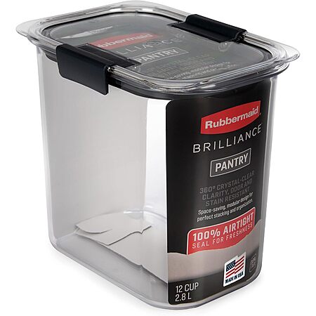 12-Cup Rubbermaid Brilliance Airtight Food Storage Pantry Container ...