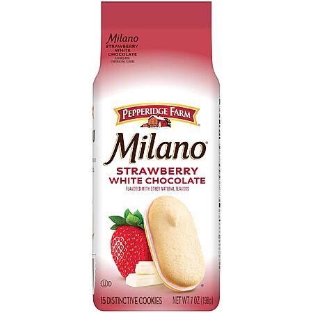 7-Oz Pepperidge Farm Milano Cookies (White Chocolate Strawberry) $3 w/ S&S