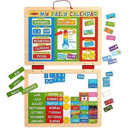 Melissa & Doug My First Daily Magnetic Calendar Wooden Play Set $13.50