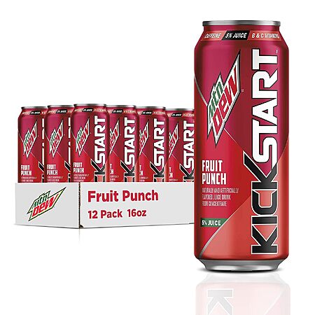 12-Ct 16-Oz Mountain Dew Kickstart Juice Drink (2 Flavors) $12.80 w/ S&S