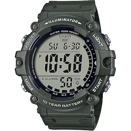 51.3mm Casio Men's AE1500WH Series Illuminator Digital Sport Watch (Green) $21.55