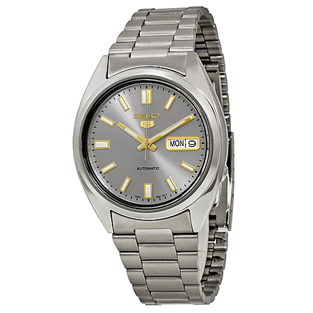 SEIKO 5 Automatic Grey Dial Stainless Steel Men's Watch Item No. SNXS75 $149