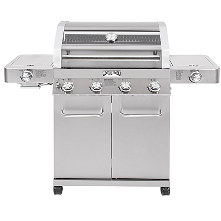 Monument Grills Larger 4+2 Burner Propane Gas Grills Stainless Steel Cabinet Style with Clearview® Lid
