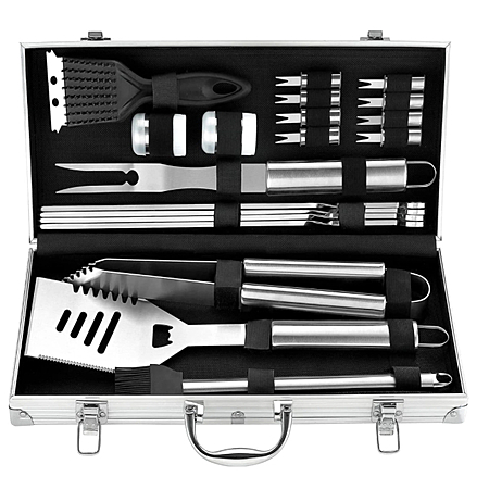 ROMANTICIST 20pcs Professional BBQ Accessories Set - Heavy-Duty Stainless Steel Grill Tool Kit