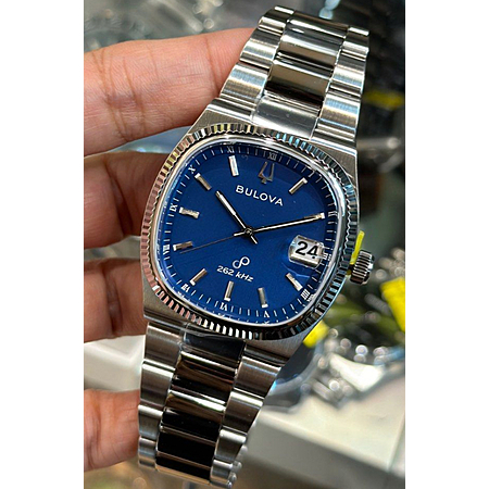 BULOVA Super Seville 262 kHz sweeper Blue Dial Item No. 96B440 $379 @JOMASHOP