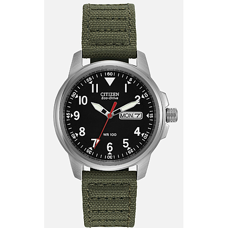 REFURBISHED Citizen Eco-Drive Chandler Men's Calendar Black Dial Green 37mm Watch BM8180-03E
