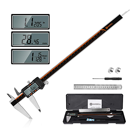 HARDELL Digital Caliper 12 Inch, Stainless Steel, Micrometer Calipers ...