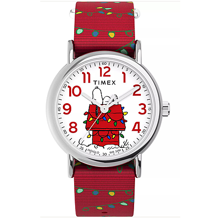 Timex Weekender® x Peanuts Snoopy Holiday Fabric Strap Watch - TW2W80800JT $55