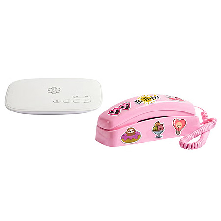 MyPhone by Ooma Landline Phone Service for Kids, Pink Phone