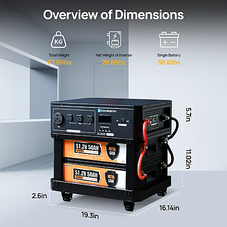 ECO-WORTHY SL3500 5120Wh 3500W Stackable Power Station
