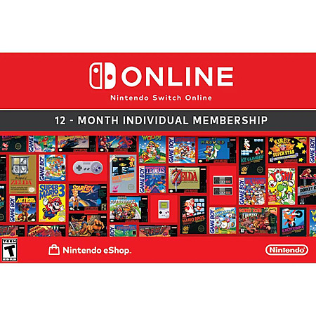 12-Month Nintendo Switch Online Individual Membership (Digital) $18