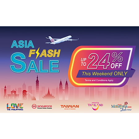 China Airlines Flash Sale: Flights from Select US Cities to Select Asia Destinations up to 24% Off (Travel Sept 7 - Apr 30, 2027)