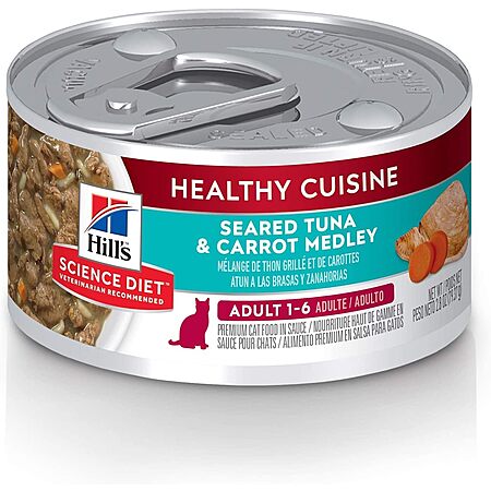 Select Accts: 24-Pk 2.8-Oz Hill's Science Adult 1-6 Healthy Cuisine Wet Cat Food $16.60 w/ S&S & More