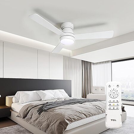 42" TCL Low Profile Ceiling Fan w/ Light & Remote (White or Black) $45 + Free S&H