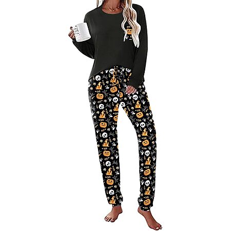 Ekouaer Women's Long-Sleeve Pocket Shirt Pajama Set (Various)