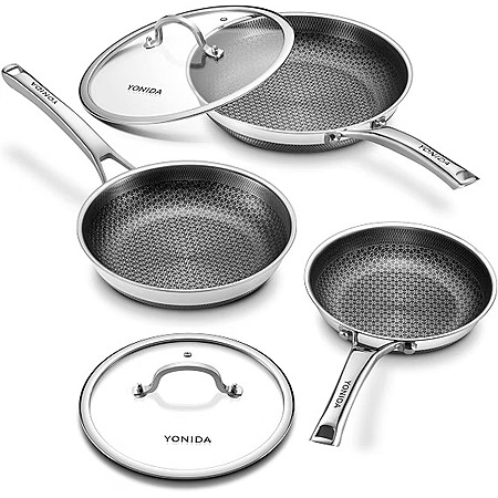 Yonida Non-Stick Frying Pans Set, 8+10+12 inch, $53.99 at Amazon
