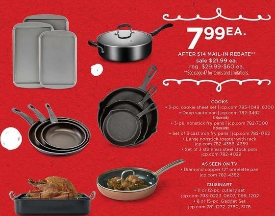 JCPenney Black Friday: Cooks 3-pc. Cast Iron Fry Pan Set for $7.99 after $14 rebate