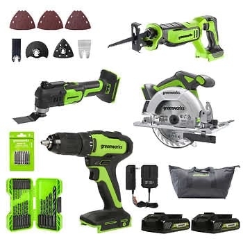 Costco Greenworks 24V 4 piece Power Tool Combo Kit 299.99