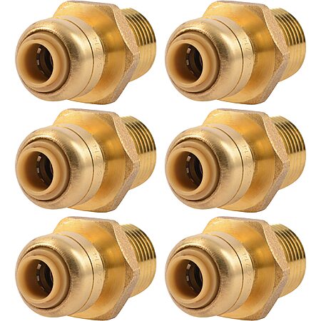 Amazon: SharkBite 1/4" x 1/2" MNPT Reducing Adapter (6-Pack) $12.22 (Reg $32.74, ~63% Off) + FS w/ Prime or on $35+