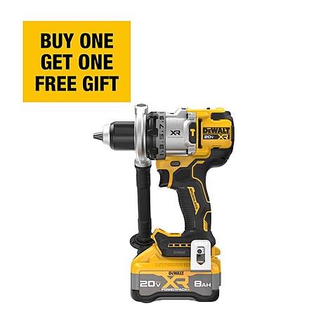 DEWALT DCD1007WW1 w/ BOGO HD Hack - 20V XR Lithium-Ion Hammer Drill Kit with 8Ah POWERPACK Battery, Charger and Kit Bag $172.59